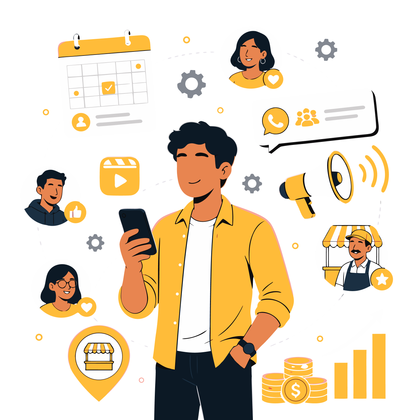 Digital growth illustration