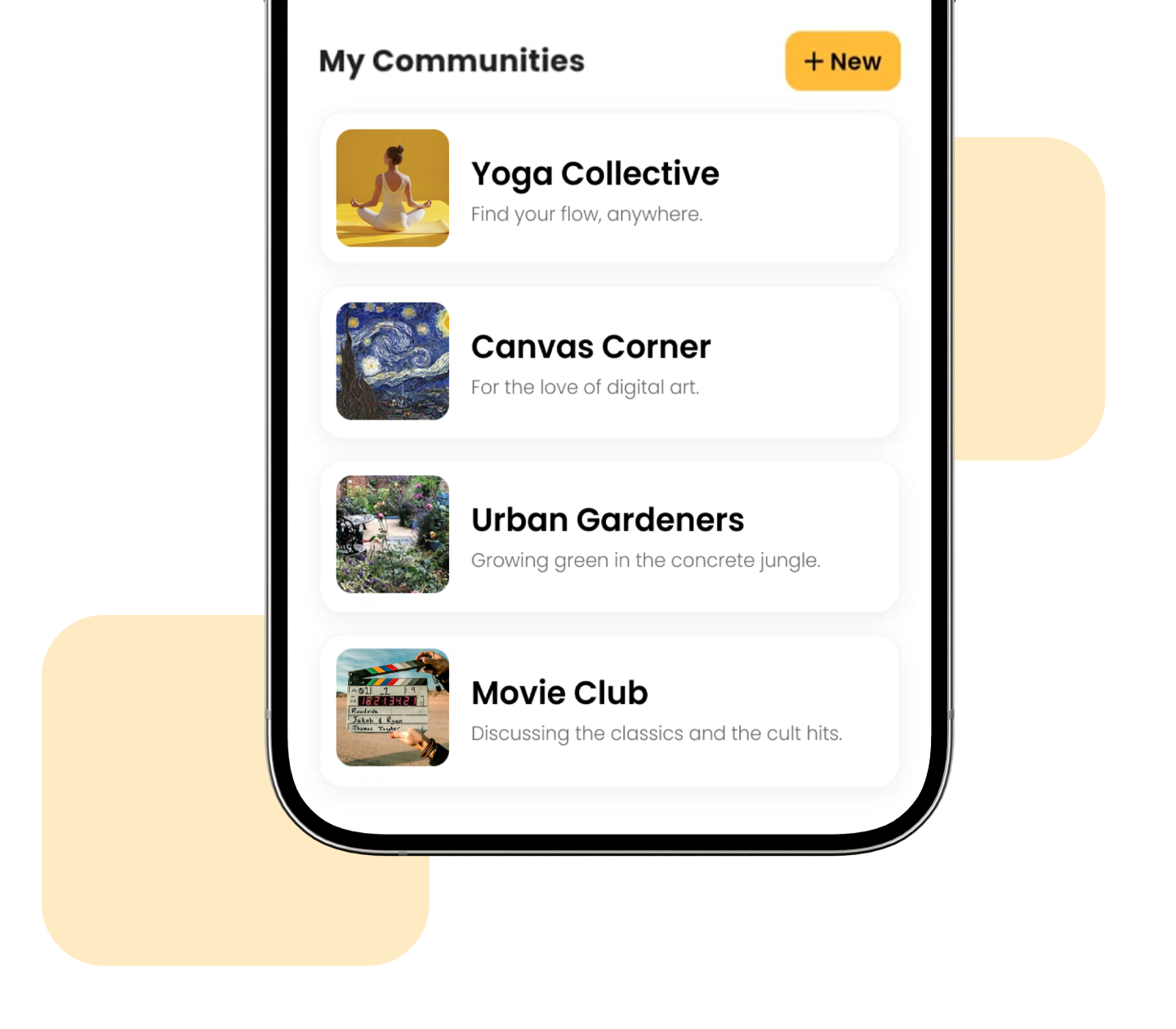 Community dashboard interface